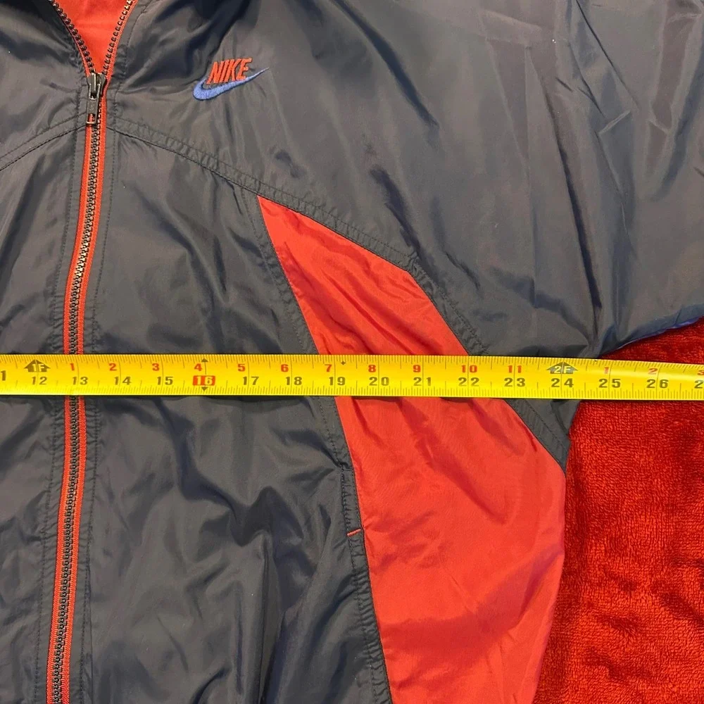 Vintage Nike Windbreaker‎ Jacket Kids XL 18/20 Navy Red Purple Colorblock Zip Up